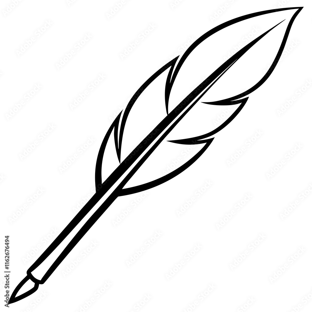 Minimalist Quill Pen Vector Illustration Minimalist Quill Pen Vector Illustration