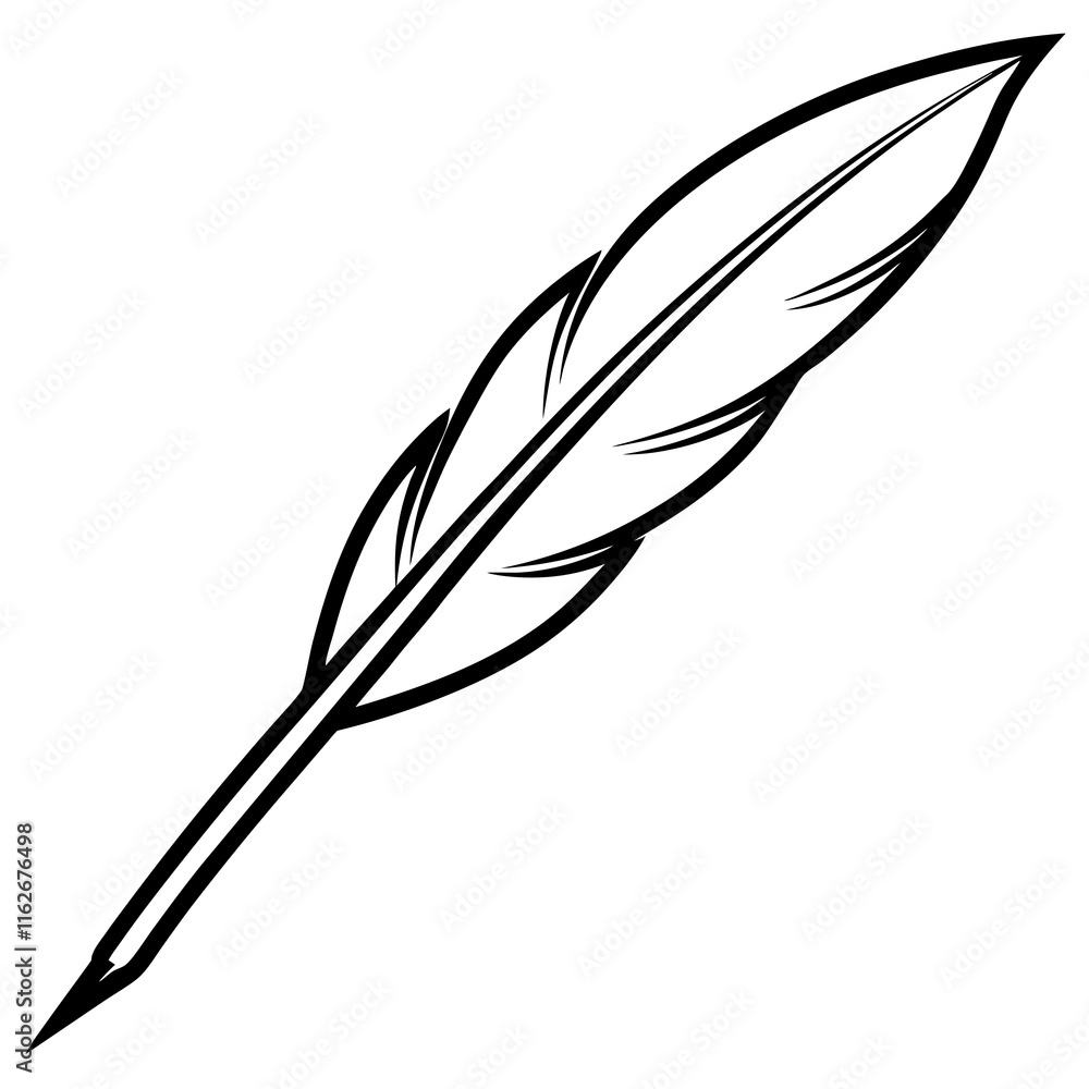 Minimalist Quill Pen Vector Illustration Minimalist Quill Pen Vector Illustration