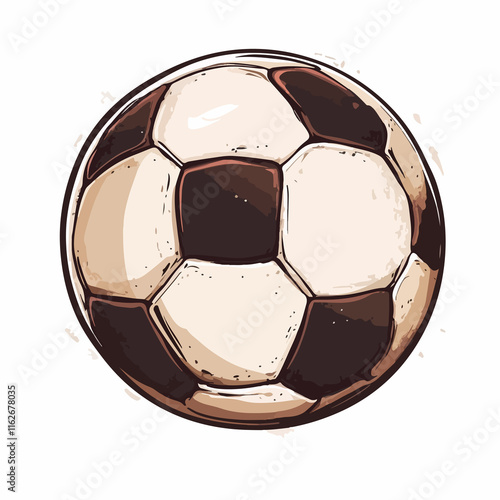 Cartoon Soccer Football Ball Equipment Isolated Illustration