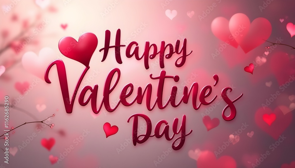 Vibrant Happy Valentine's Day greeting with multiple red hearts. Vibrant Happy Valentine's Day greeting with multiple red hearts.