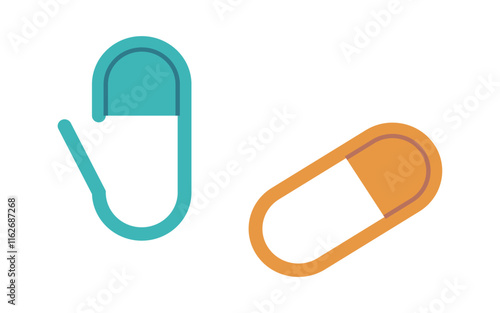 Pair of sewing pins vector illustration