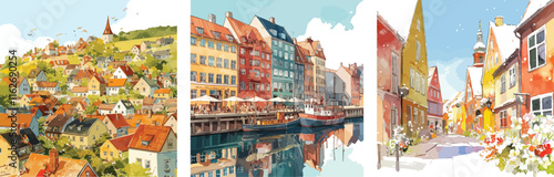 aalborg watercolor clipart