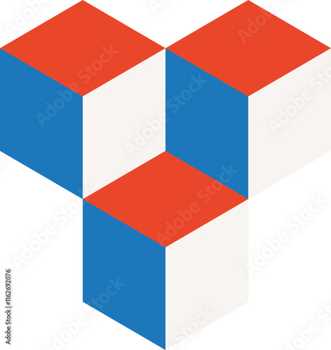 Bauhaus volumetric design vector illustration