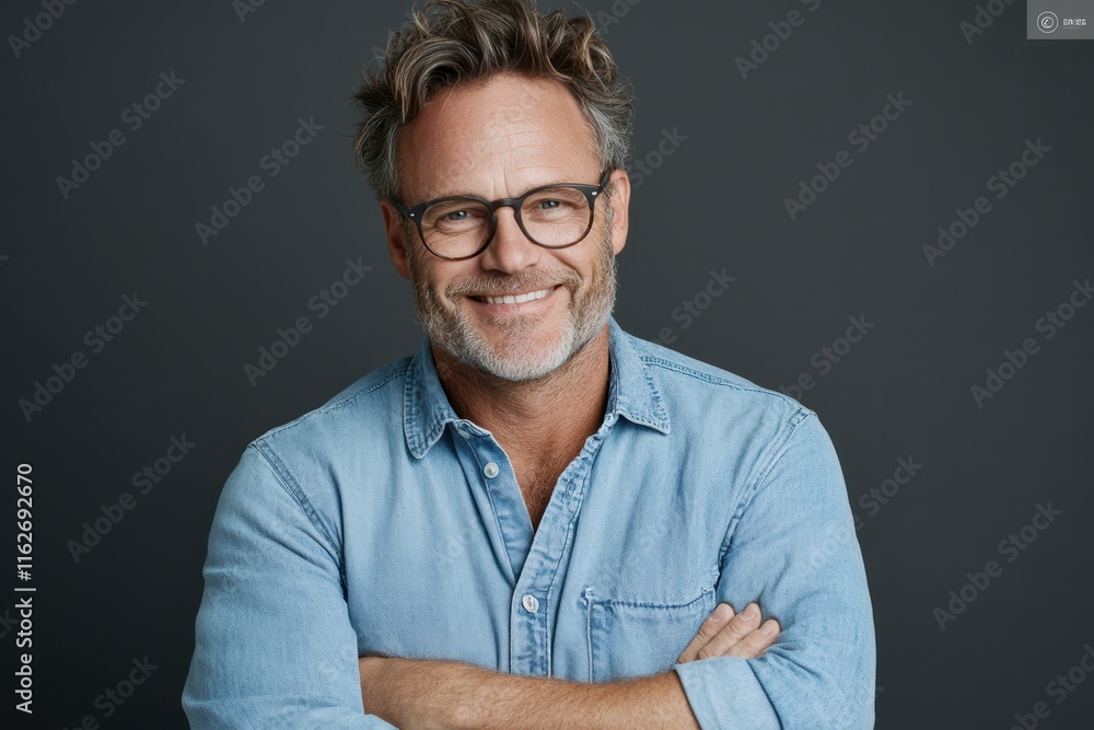 Confident Portrait of a Mature Man in Denim Confident Portrait of a Mature Man in Denim