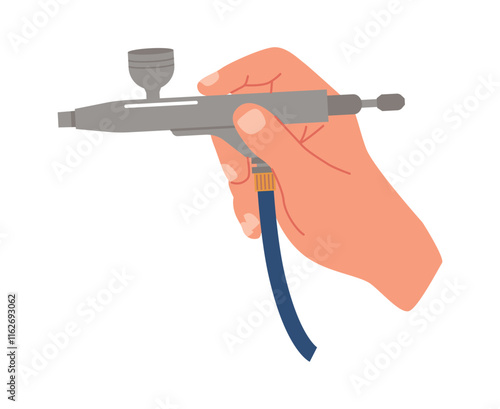 Hand using paint sprayer vector illustration