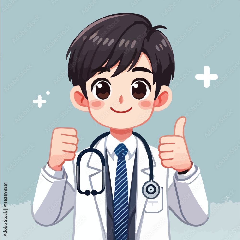 sweet smile doctor character vector sweet smile doctor character vector
