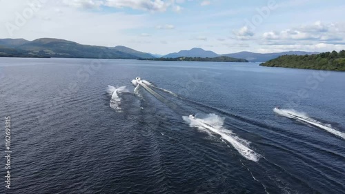 Wakeboarding on Loch Lomond & The Trossachs National Park in Scotland