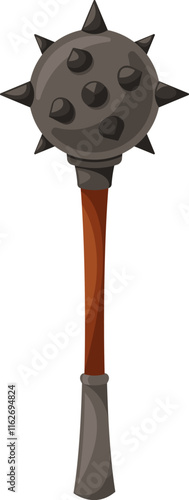 Mace medieval weapon vector illustration