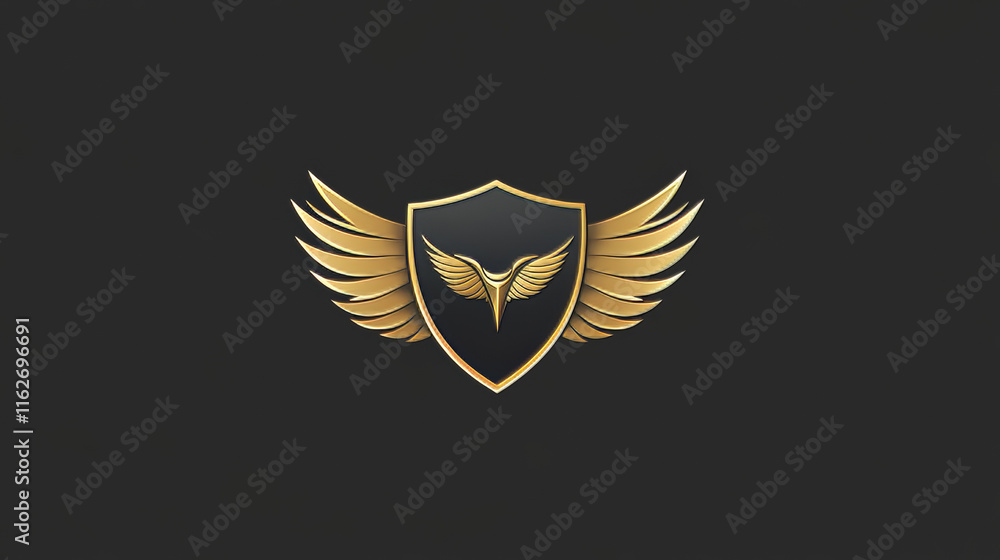 Shield with wings as a heraldic symbol for design or logo template. Jpeg version also available Shield with wings as a heraldic symbol for design or logo template. Jpeg version also available