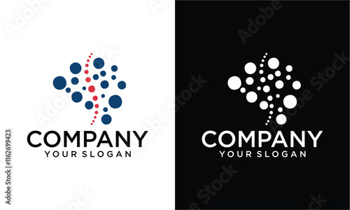 Creative Modern brain and spine logo design template