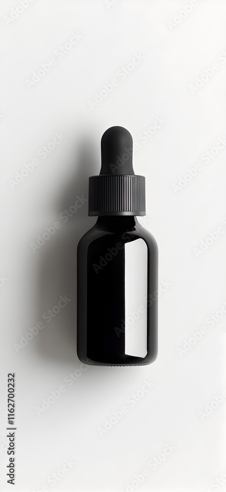Sleek Black Serum Bottle Mockup