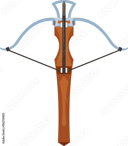 Crossbow medieval weapon vector illustration