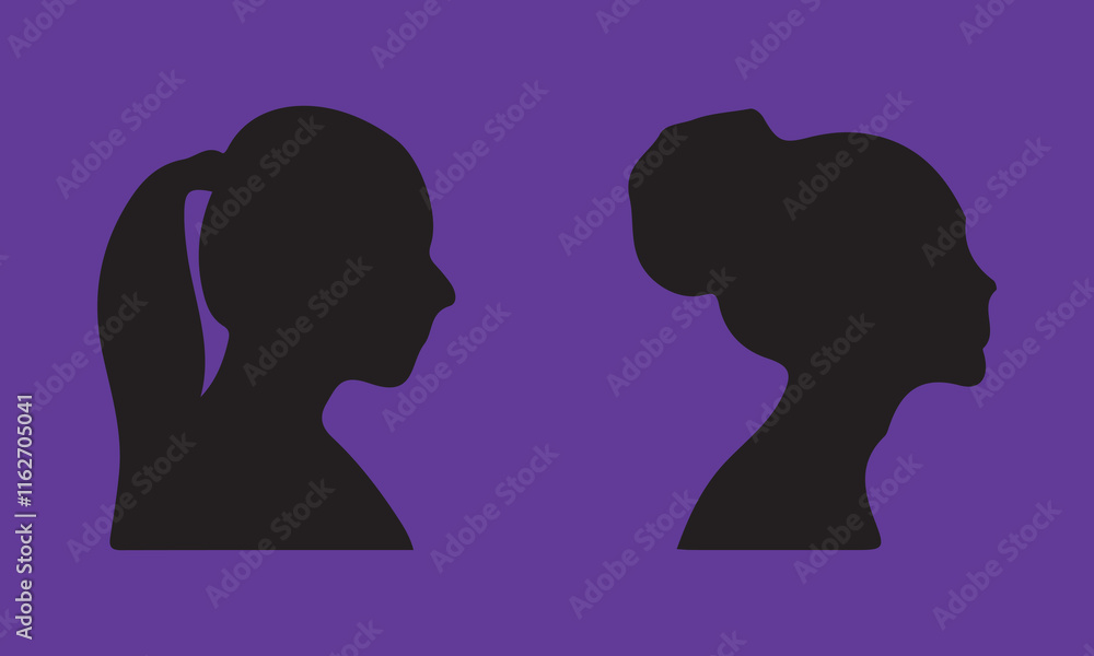 woman hair silhouettes vector illustration woman hair silhouettes vector illustration