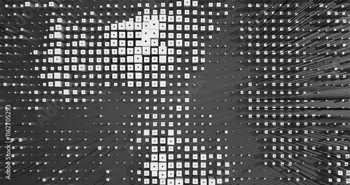 Abstract Cubes Geometric Shapes Black and White Speed Motion Textured Background with Spikes