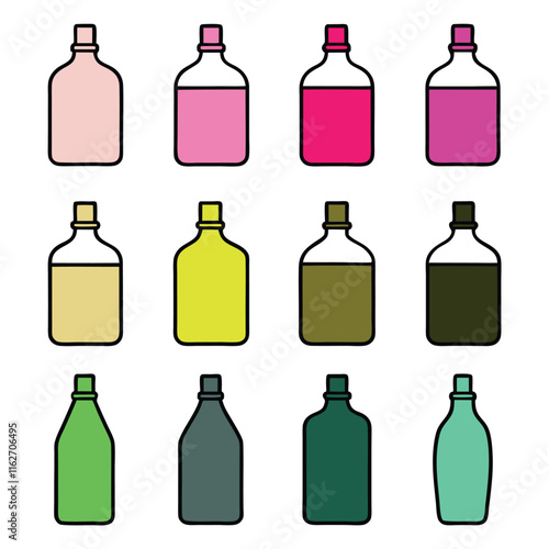 a set of bottle vector illustration