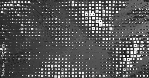 Abstract Cubes Geometric Shapes Black and White Speed Motion Textured Background with Spikes