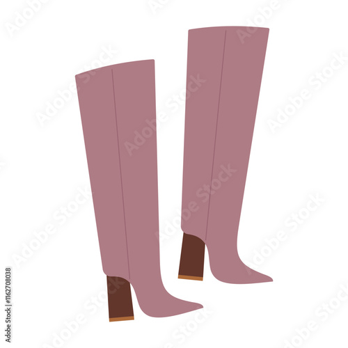 Cartoon footwear. Boots, heels, Chelsea, and winter boots flat vector illustration. Fall Winter trendy footwear