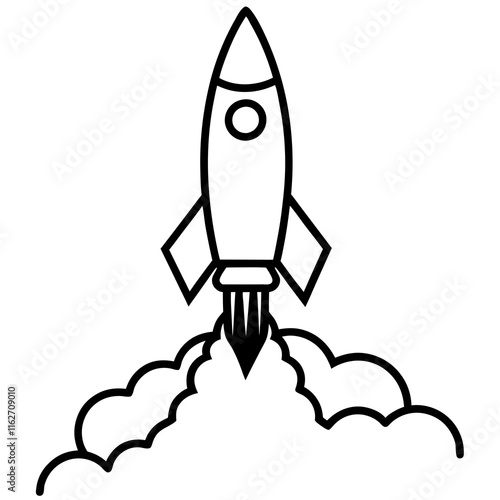 Sleek Rocket Ignition Vector Illustration