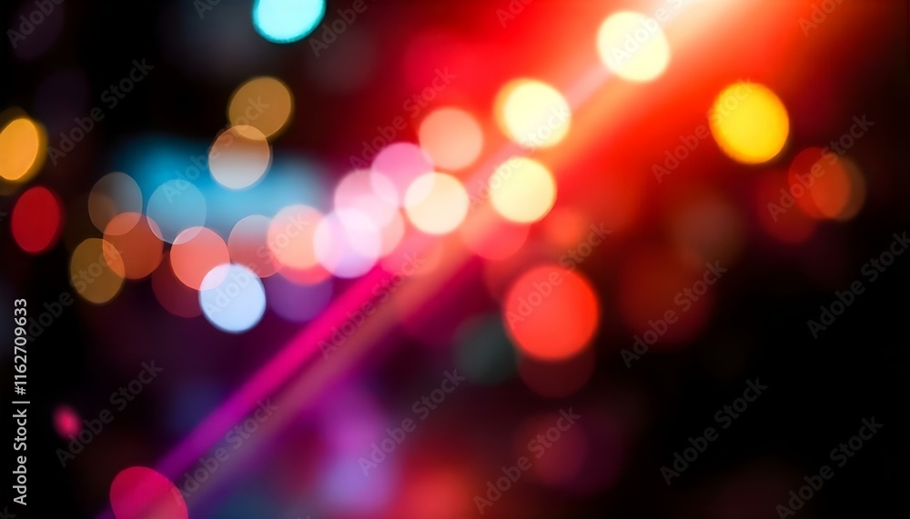 Vibrant multicolor bokeh lights on a dark background. Abstract design, perfect for modern art. Vibrant multicolor bokeh lights on a dark background. Abstract design, perfect for modern art.
