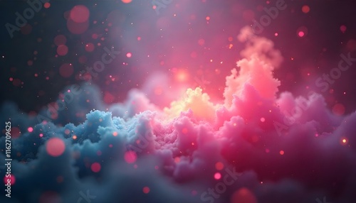 Vibrant multicolor bokeh lights on a dark background. Abstract design, perfect for modern art.