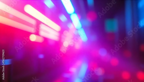 Vibrant multicolor bokeh lights on a dark background. Abstract design, perfect for modern art.