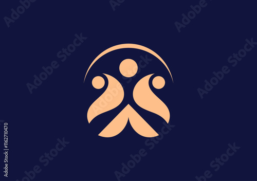 monogram logo letter A with a teamwork symbol