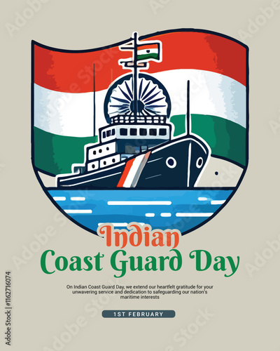 Indian Coast Guard Day with Bhartiya Tatrakshak Divas social media post banner template
