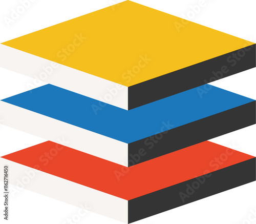 Abstract geometric dynamic bauhaus shapes