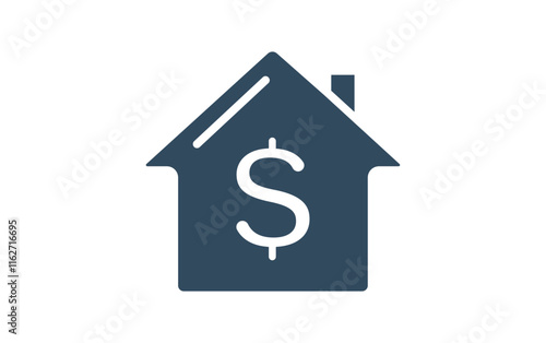 Home sell dollar sign pictogram icon. house, property, real estate sell