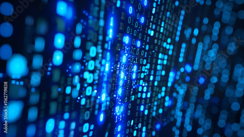 Wallpaper Mural Futuristic Sci-fi Blue Binary Code Digital Background
 Torontodigital.ca