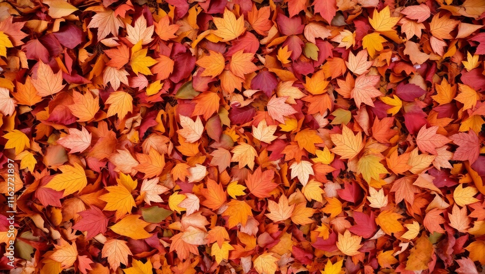Vibrant autumn leaves in shades of orange, red, and yellow, creating a textured pattern, perfect for seasonal backgrounds, fall promotions, or nature-themed designs. Vibrant autumn leaves in shades of orange, red, and yellow, creating a textured pattern, perfect for seasonal backgrounds, fall promotions, or nature-themed designs.