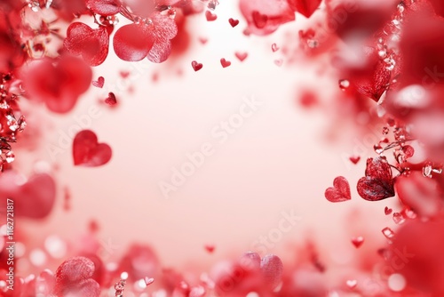 Festive Red Heart Frame with Charming Decorations for Valentine's Day Celebrations and Romantic Occasions, Perfect for Creating Loving Greetings