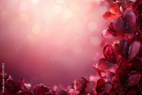 Romantic Heart-Shaped Frame Background for Valentine's Day Celebrations with Bokeh Effects in Shades of Red and Pink, Perfect for Greeting Cards and Love Messages photo