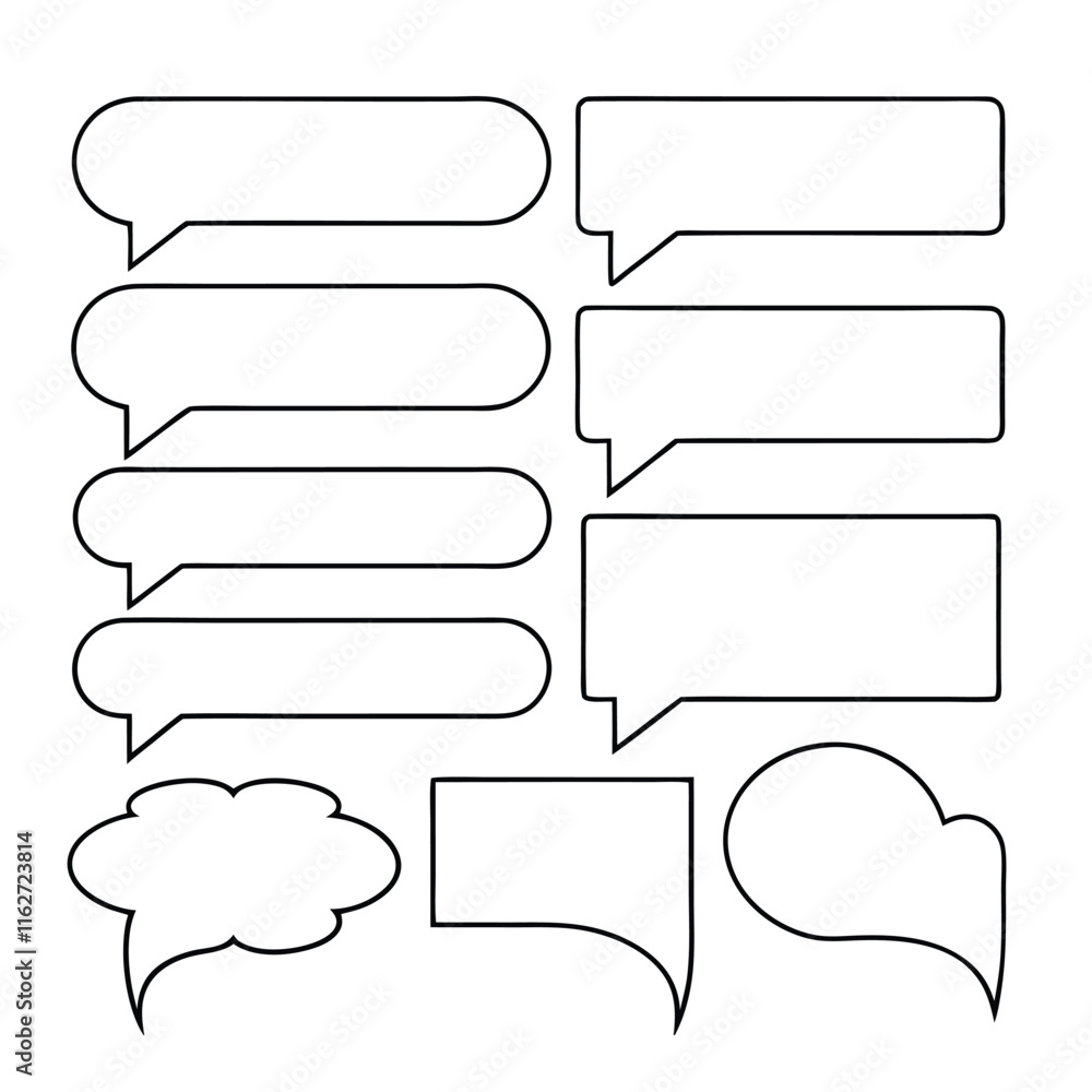 Obraz premium Hand Drawn line art Speech Bubble Vector Design.