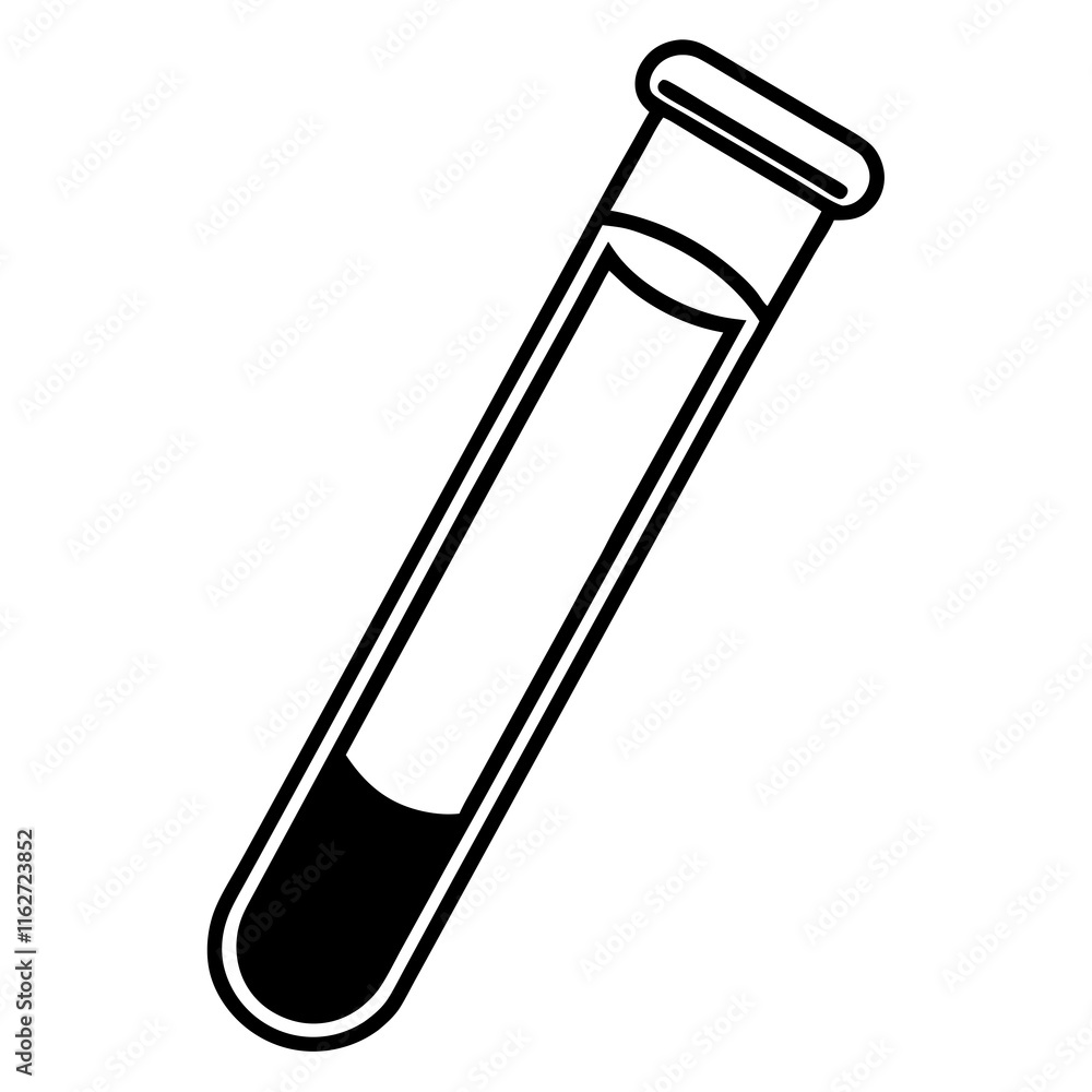 Test Tube Vector Icon with Minimal Detailing Test Tube Vector Icon with Minimal Detailing