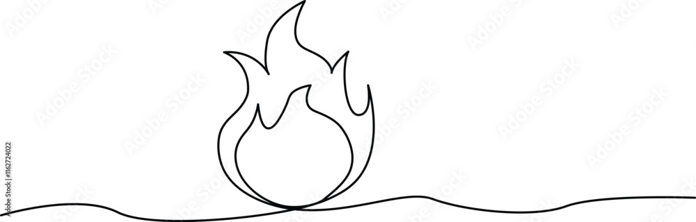 Fire Continuous one line drawing illustration Fire Continuous one line drawing illustration