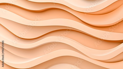 Abstract Waves in Soft Peach Tones for Modern Design Background