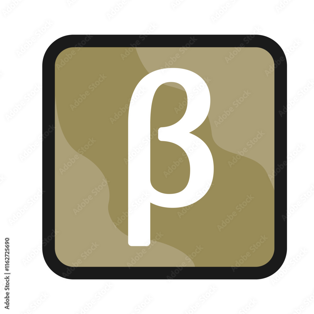 Beta Mathematic Sign and Symbol Icon Isolated on White Background Beta Mathematic Sign and Symbol Icon Isolated on White Background