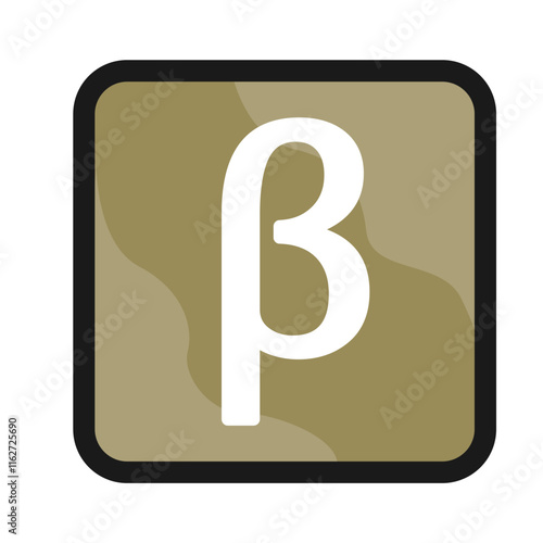 Beta Mathematic Sign and Symbol Icon Isolated on White Background