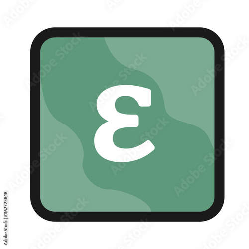 Epsilon Mathematic Sign and Symbol Icon Isolated on White Background