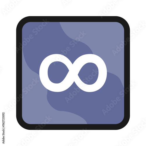 Lemniscate or Infinity Mathematic Sign and Symbol Icon Isolated on White Background