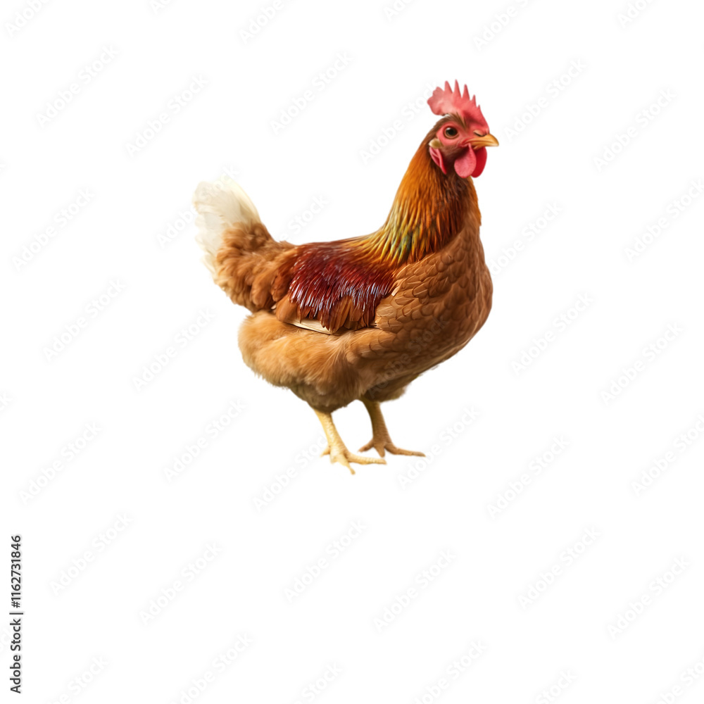 Fototapeta premium Brown Hen Farm Animal Poultry Chicken Breed Domestic Fowl Rural Scene Agriculture B