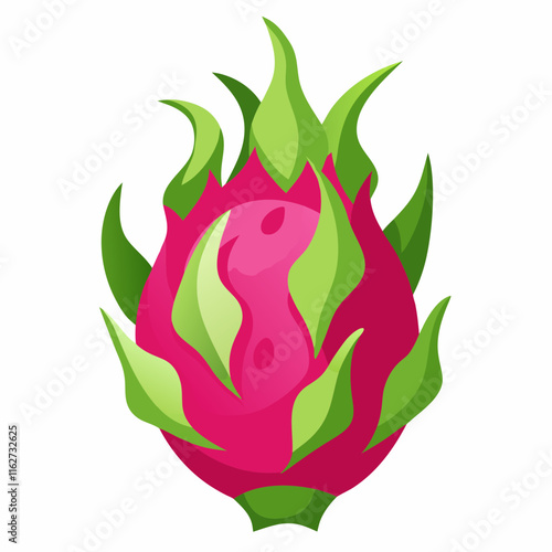 dragon fruit on white background