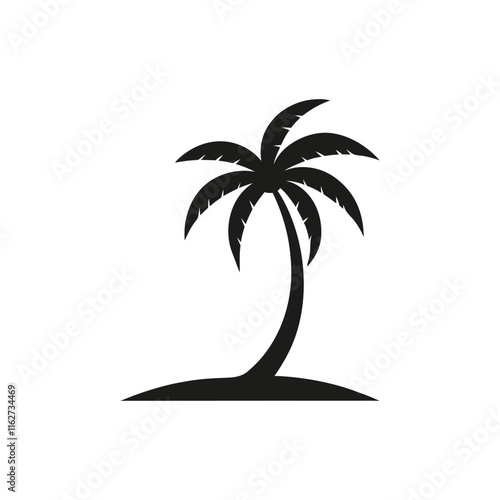 Black Palm trees vector illustration. trees silhouette Palm silhouettes design of Palm Trees for Banners, And Promotional Items. Vector Illustration On white background.