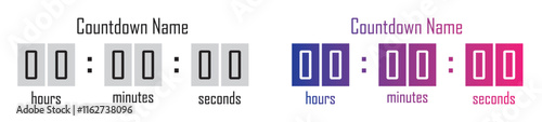 Countdown hours minutes seconds icon, vector illustration