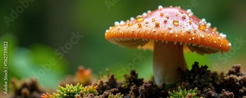 Earthy brown cap with a concave shape and white gills, earthy, nature photo