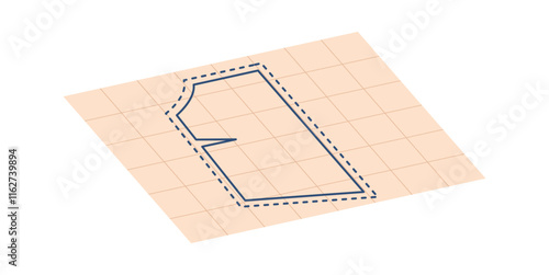 Clothes sewing pattern vector illustration