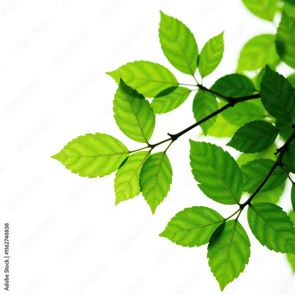 Fresh green tree branch isolated on white background, evergreen, nature, Fresh green tree branch isolated on white background, evergreen, nature,