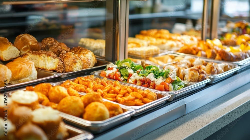 Appetizing Food Display on Counter with Light Background
