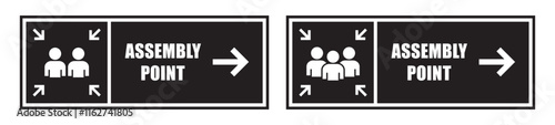 Assembly point icon. Emergency evacuation assembly icon, vector illustration
